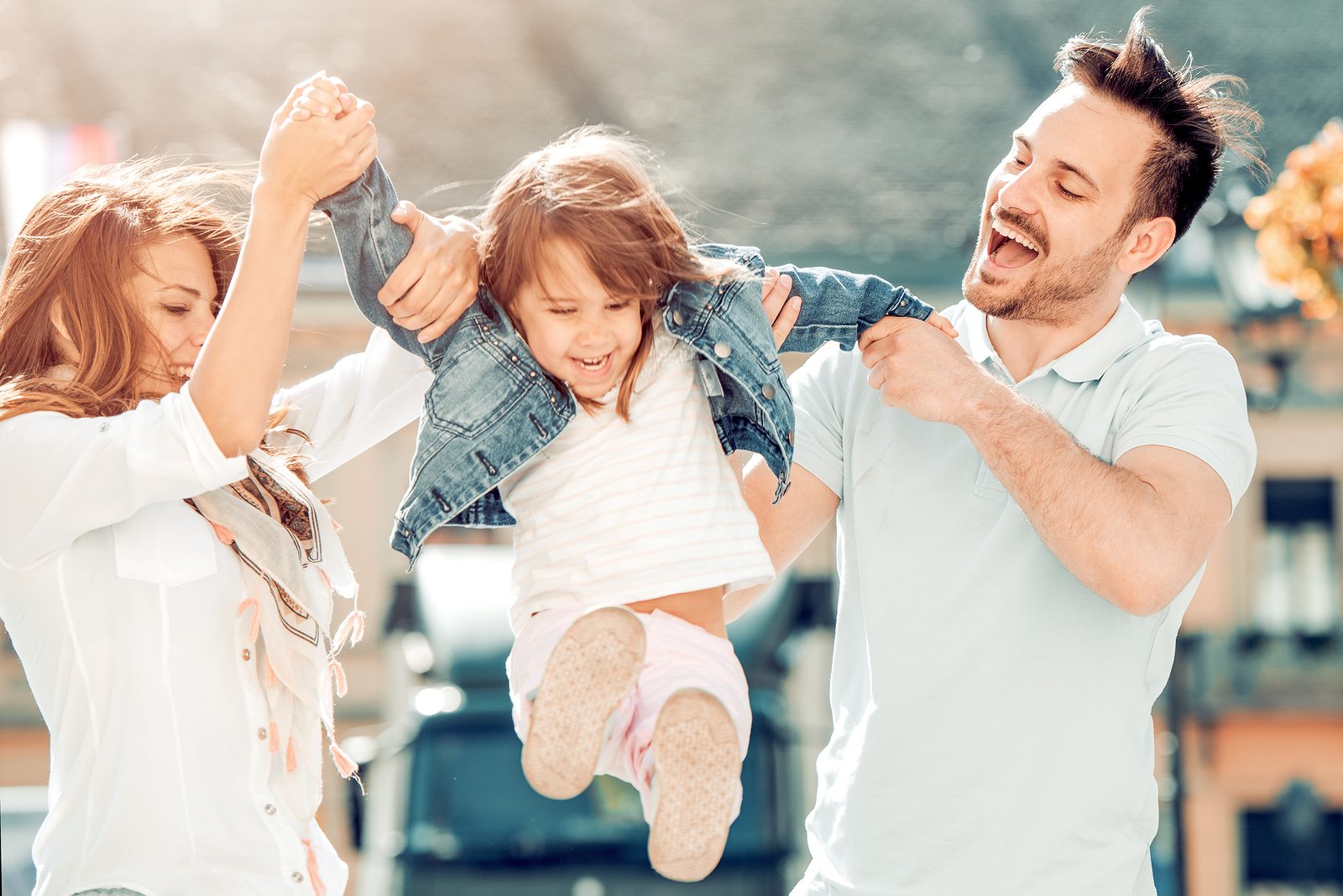 Happy family having fun.Happiness and love in family life. Happy family concept.